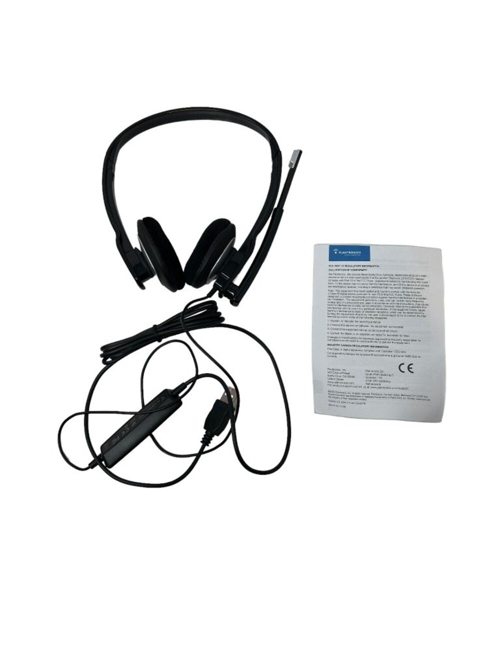 Plantronics Audio 630M Binaural Black Headband USB Computer Headset C220-M New